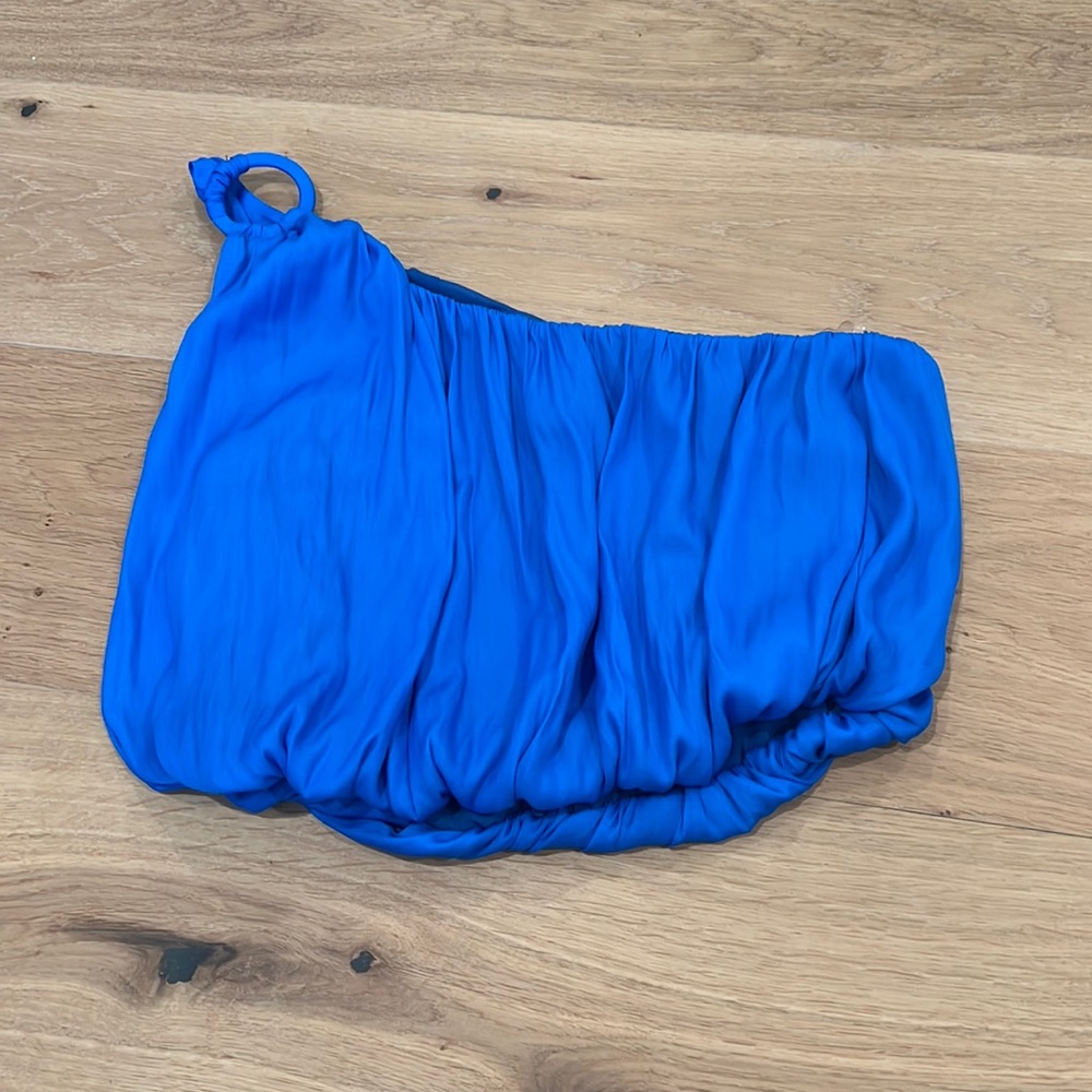 Blue one shoulder top. Size medium